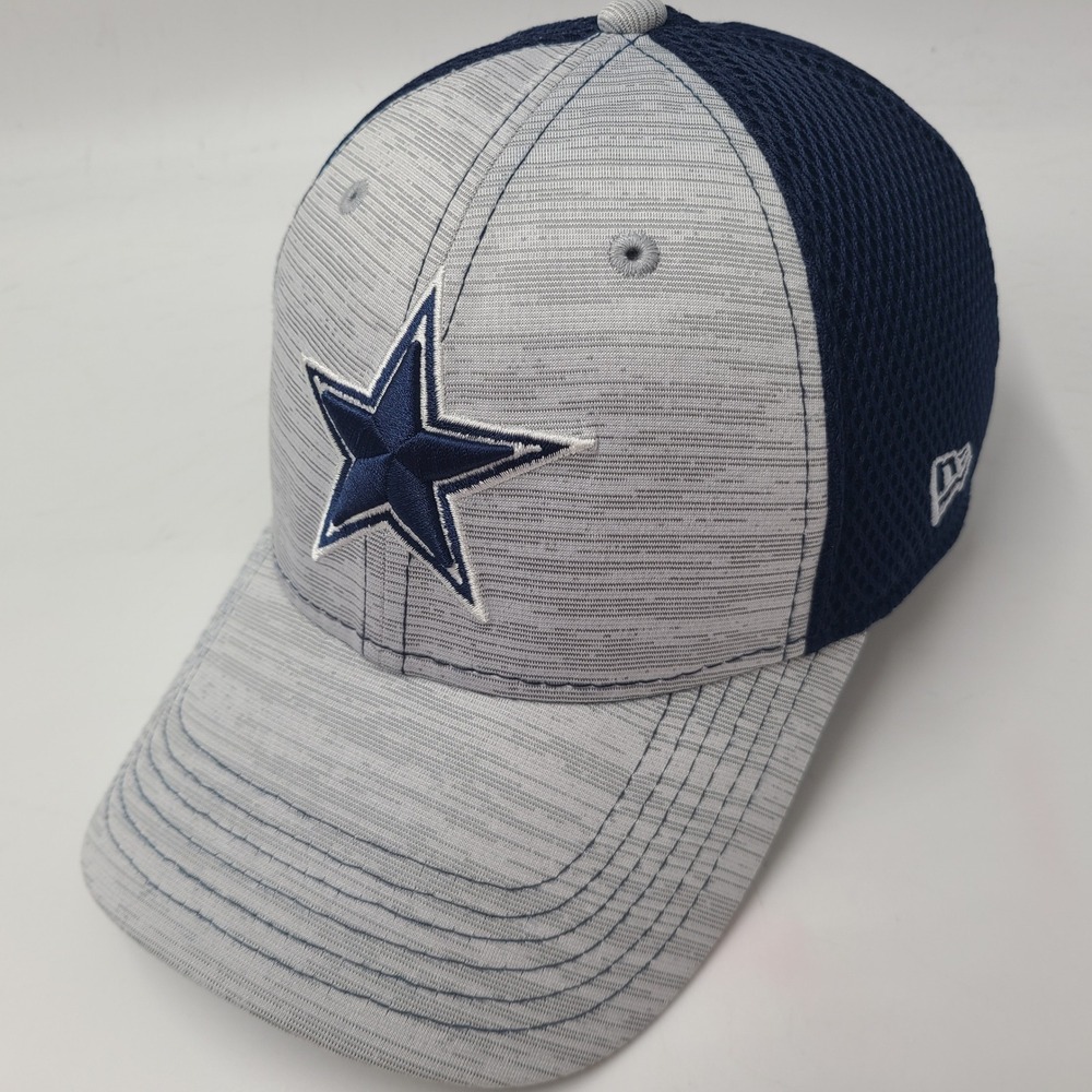 Dallas Cowboys Hat Fitted S-M Mesh New Era 39Thirty Gray Blue NFL Football Men